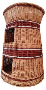 BUDA, DOMEK, BUDKA WIKLINOWA, LEGOWISKO DLA PSA LUB KOTA (piętrowe) kolor "ecru-bordo" 