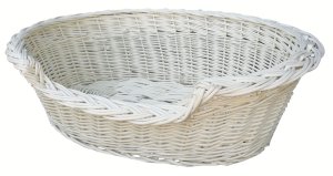 LEGOWISKO Z WIKLINY DLA PSA LUB KOTA (46 cm) "okienko" ecru