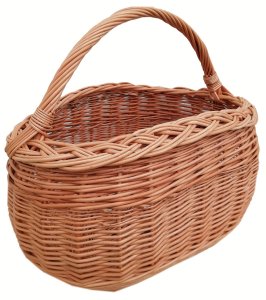 Kosz wiklinowy na zakupy, grzyby  (bardzo duży) 47 cm zwykły