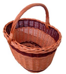 KOSZYK Z WIKLINY NA GRZYBY, ZAKUPY (dwa pasy ciemny brąz)