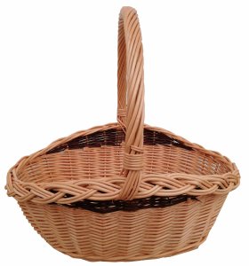 Koszyk wiklinowy grzybowy, grzybobranie, na prezent, 36 cm
